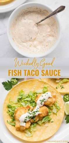 Best Fish Taco Sauce, Sauce With Sour Cream, Fish Taco Sauce, Good Fish, How To Make Fish, Fish Recipes Baked, Resep Seafood, Oreo Milkshake, Fish Taco