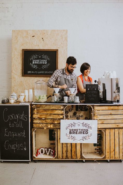 Coffee Bar For Wedding, Mobile Coffee Bar, Wedding Day Morning, Mobile Coffee Cart, Coffee Bar Wedding, Diy Wedding Favors Cheap, Bar Hire, Brew Bar, Bar Catering