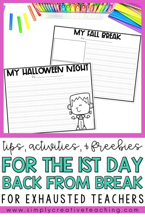 Writing Complete Sentences, Writing Graphic Organizers, Writing Sheets, Play Math, Teaching Second Grade, School Routine, Elementary Writing, Free Writing, Fall Break