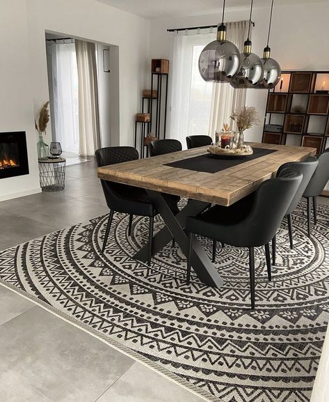 Dining Room Inspiration Modern, Modern Industrial Living Room, Industrial Decor Living Room, Industrial Living Room, Living Room Industrial, Dining Room Bench Seating, Minimalist Dining Room, Casa Country, Dinning Room Design