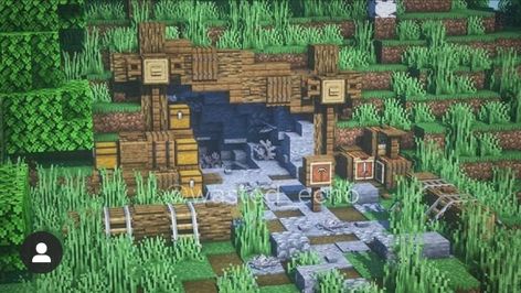 Minecraft Bench, Minecraft Mine Entrance, Mine Entrance, Minecraft Castle Blueprints, Minecraft Decoration, Minecraft Seed, Minecraft Structures, Minecraft Interior Design, Minecraft Farm