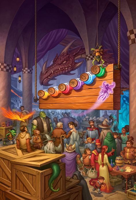 Night Market Illustration, Colorful Explosion, Market Scene, Tv Tropes, Cover Illustration, Game Illustration, D&d Dungeons And Dragons, Cover Artwork, Arabian Nights