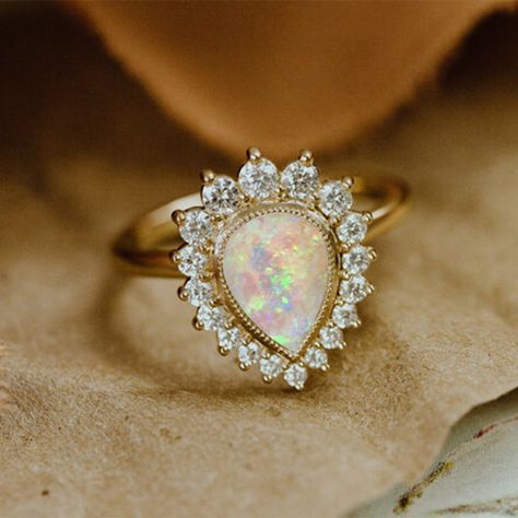 Gold Rings Online, Rose Gold Opal Ring, Ring Opal, Ring Birthstone, Gift Ring, Ring Engagement, Topaz Ring, White Ring, Birthstone Ring