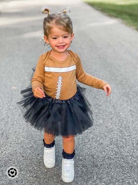 Rebook Shoes, Girls Football Outfit, Football Costume, Girls Football, Cheerleader Costume, Black Tutu, Ruffled Socks, Toddler Girl Outfit, Football Outfits