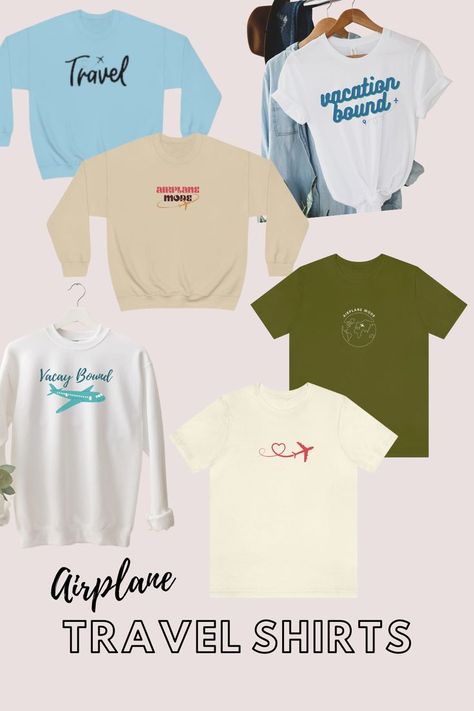 Cute Travel Shirt Ideas for Vacation Vacation Airplane, Friends Vacation, Friend Vacation, Comfy Travel, Vacation Inspiration, Travel Shirt, Airplane Travel, Travel Lover, Travel Shirts