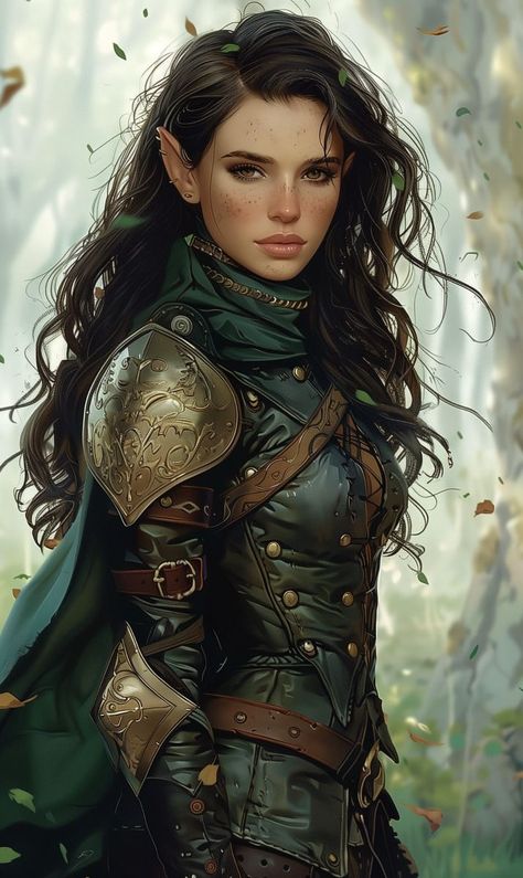 Female Elf Lotr, Half Elf Ranger Female Hunter, Wood Elf Armor, High Elf Outfit, Warrior Elf Female, Elf Ranger Female Dnd, Elf Paladin Female, Wood Elf Dnd, Weiblicher Elf