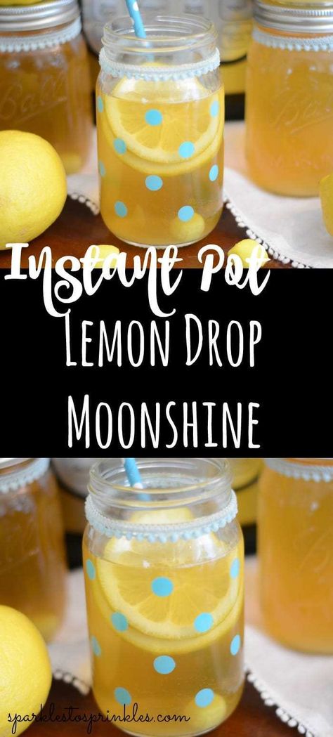 Lemon Drop Moonshine Recipe, Peach Pie Moonshine, Shots Vodka, Moonshine Recipe, Liquor Recipes, Moonshine Recipes, Lemon Drink, Instant Pot Dinner Recipes, Instapot Recipes