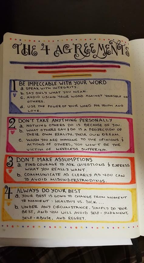 Journal Inspiration Writing, Bullet Journal Ideas Templates, Healing Journaling, Bullet Journal Quotes, The Four Agreements, Bulletin Journal Ideas, Spiritual Journals, Self Care Bullet Journal, Bullet Journal Mood