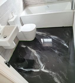 Black Marble Floor, Resin Floors, Epoxy Floor Designs, Epoxy Resin Flooring, Marble Flooring Design, Metallic Epoxy Floor, Garage Floor Epoxy, Flooring For Stairs, Hallway Flooring