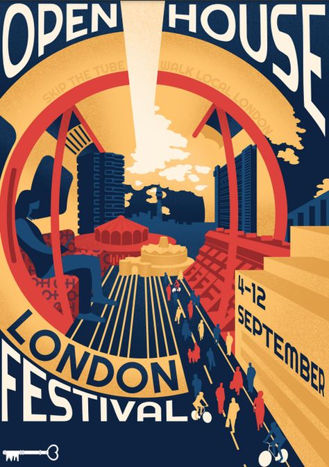 City Festival Poster, Open House Poster Design, Competition Poster Design, Poster Competition, London Transport Museum, Battersea Power Station, Music Festival Poster, Poster City, Festival Poster