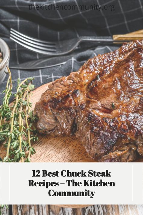 Chuck steak recipes can be hard to find searching online, but we’ve gone ahead and gathered 12 different beef chuck steak recipes that will leave your mouth watering. You’ll be able to cook these beef chuck steak recipes for any palate too because there is a large range of flavors. Blade Steak Recipes, Beef Chuck Steak Recipes, Beef Chuck Recipes, Beef Chuck Steak, Steak Recipes Skillet, Chuck Steak Recipes, Beef Chuck Steaks, Recipe To Cook, Round Steak Recipes