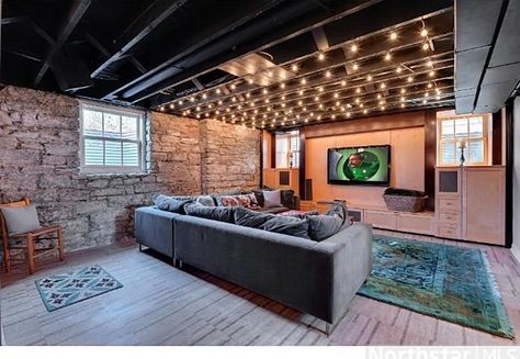 3305 E Calhoun Pkwy Condo Goals, Unfinished Basement Ceiling, Basement Ceiling Options, Basement Lighting, Basement Layout, Basement Inspiration, Basement Renovation, Diy Basement, Basement House