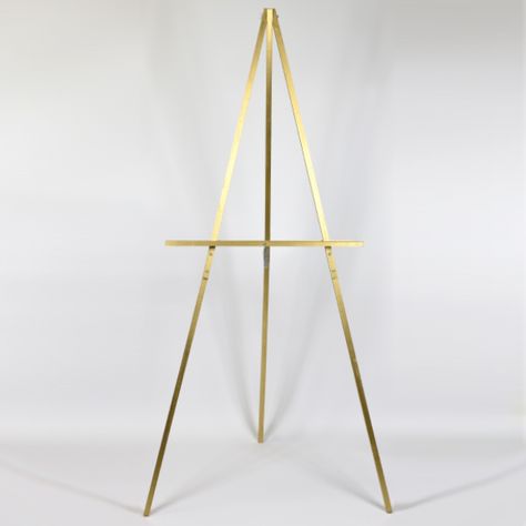 Gold Easel, Floor Easel, Diy Storage Rack, Table Easel, Metal Easel, Wood Easel, Diy Gold, Metal Furniture Design, Gold Diy