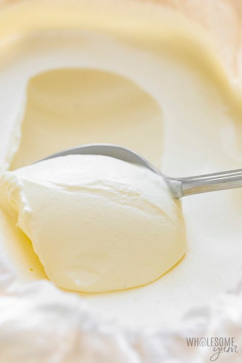 How To Make Mascarpone Cheese (2 Ingredients!) | Wholesome Yum Homemade Mascarpone Cheese, Homemade Mascarpone, Cream Cheese Spread Recipes, Cheese Recipes Homemade, Mascarpone Recipes, Diy Cheese, Wholesome Yum, Cream Cheese Spreads, Mascarpone Cheese