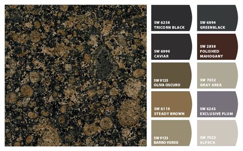 Paint colors with Baltic Brown granite Baltic Brown Granite, Dark Granite Countertops, Granite Paint, Brown Granite Countertops, Granite Countertops Colors, Granite Bathroom, Countertops Granite, Countertops Bathroom, Outdoor Kitchen Countertops