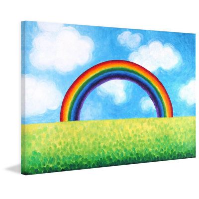 Rainbow Canvas Painting, Rainbow Canvas Art, Kids Canvas Painting, Rainbow Canvas, Youth Decor, Rainbow Painting, Bright Rainbow, Marmont Hill, Rainbow Kids