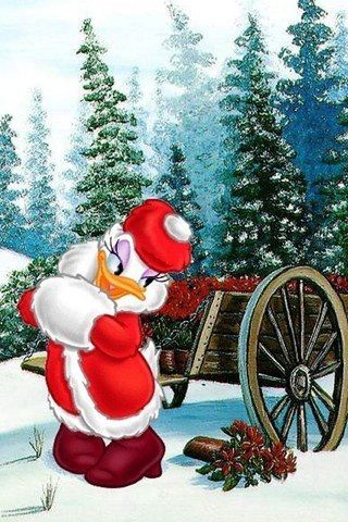 Daisy in a winter wonderland Animated Christmas Wallpaper, Donald Duck Christmas, Disneyland Christmas, Christmas Yard Art, Animated Christmas, Daisy Duck, Disney Holiday, Disney Scrapbook, Christmas Cartoons