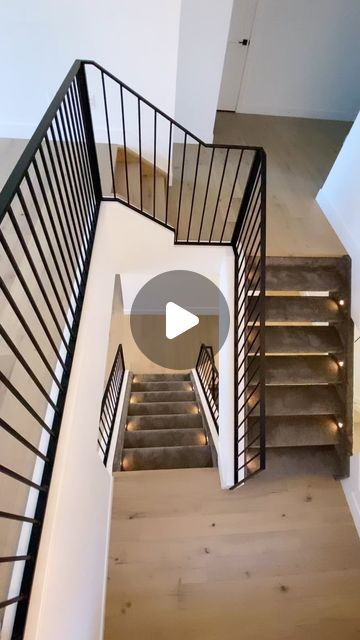 I R O N   E L E M E N T S on Instagram: "A beautiful staircase with some Iron Elements vertical railing completed 🤙🏻  Custom home @fivestarhomesyeg   #yeg #yeglocal #yegbusiness #yegsmallbusiness #yegliving #yeglife #yegphotographer #yegphotography #yegartist #yeghomes #yegmade #yegdesign #edm #edmonton #edmontonliving #art #designer #furnituredesign #designdeinteriores #architecturedesign #loft #industrial #homesweethome #homedecor #steel #furniture #craft #handmade #canada #ironelementsinc" Vertical Railing, Iron Staircase Railing, Railing Designs, Furniture Craft, Iron Staircase, Basement Reno, Loft Industrial, Staircase Railings, Railing Design