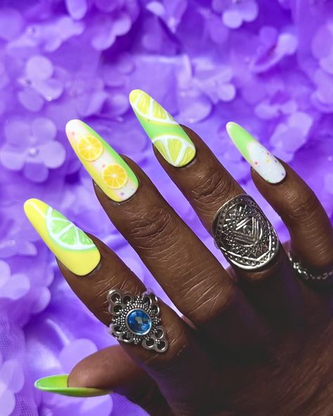 A little lemon and lime for those drinks your sipping 🍹 while enjoying this Spring weather! Used for this set: @madam_glam 💰 Save with my code: aisha30_1 🤑 Base coat No Wipe Top Coat Gel polish in King of GLAM, Lightborn, Aries Season, The Kings Speech & Perfect White #nailart #nailsofinstagram #nailsoftheday #nailaddict #nailtech #nailartist #nailsnailsnails #naildreamzbyaisha #ohionails #ohionailtech #cincinnatinailtech #begginernailtech #nailsonfleek #nailsonpoint #youtuber #pressonnai... Soft Gel Tips, Classic Nail Art, Classic Nail, Madam Glam, Soft Gel Nails, Gel Nail Tips, Inspired Nails, Classic Nails, Nail Essentials