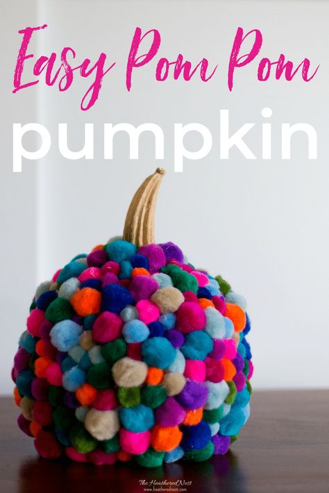 CUTEST and most colorful pumpkin craft!! LOVE this DIY pom pom craft for fall! Trying this easy DIY pumpkin project this fall for sure!! #pompompumpkin #pompomcraftideas #nocarvepumpkinideas #funkinideas #pompomfunkin #pompomcrafts #pumpkincraft #pumpkinideas Diy Pumpkins Crafts, Pumpkin Craft, Popular Diy, Easy Fall Crafts, Diy Pom Pom, Pumpkin Projects, Pom Pom Crafts, Fall Crafts Diy, Fall Crafts For Kids