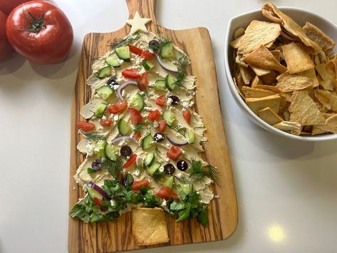 On All Over the Board with @HyVee's HSTV, I'm bringing you 12 Boards of Christmas! This time around, I’m putting a Greek twist on the butter board trend. Watch how to build a Christmas tree hummus board, complete with veggie and feta cheese toppings🥦🥒 Check out HSTV.com for more inspiration. #HSTV #HelpfulSmilesTV #HyVeePartner Butter Board Trend, Hummus Board, Build A Christmas Tree, Butter Board, Grazing Board, Cheese Topping, Charcuterie Board, Feta Cheese, Hummus