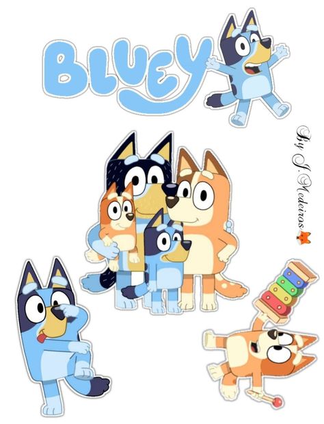 Bluey Heeler Svg Bluey Heeler Dog Bluey Heeler Bundle Bluey 9B9 Bluey Birthday Cake Topper Printable, Bluey Toppers Printable, Bluey Cake Topper Printable Free, Bluey Stickers Printable, Bluey Cake Topper Printable, Bluey Disney Jr, Free Bluey Svg, Bluey Toppers, Disney Junior Birthday Party