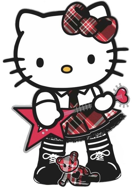 Mopar Tattoo, Hello Kitty Wallpaper Black, Pfp Gangsta, Gangsta Hello Kitty, Punk Hello Kitty, Hello Kitty Guitar, Goodbye Kitty, Hello Kitty Painting, Kitty Painting