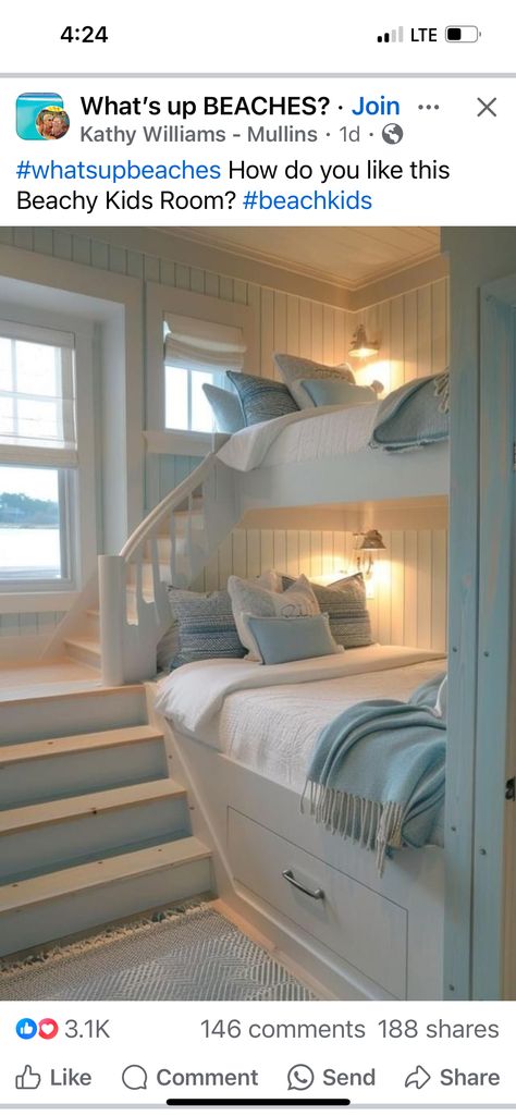 Queen Over Queen Bunk Beds, Bunk Room Ideas, Adult Bunk Beds, Queen Bunk Beds, Bunk Beds Built In, Built In Bed, Built In Bunks, Bunk Rooms, Bunk Bed Designs