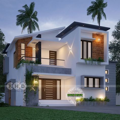 House Design Kerala, 4 Bedroom Modern House, New Model House, Kerala Home Design, Small House Blueprints, Small Modern House Plans, Kerala Home, Kerala House, House Planning