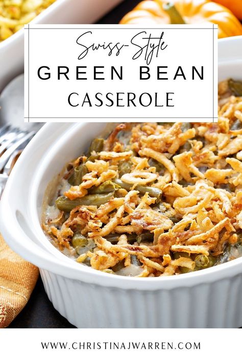 This pin is about my delicious green bean casserole recipe. This green bean casserole recipe easy is great for family dinners or even holiday meals. It's one of the best green bean casserole recipes! It's a green bean casserole from scratch. It's a green bean casserole recipe with fresh green beans. It's also a green bean casserole recipe with cheese. It's a green bean casserole recipe no mushroom soup. Green Bean Casserole No Mushroom, Green Bean Caserol, Delicious Green Bean Casserole, Green Bean Casserole Recipes, Bean Casserole Recipes, Cheese Green Bean Casserole, Simple Green Bean Casserole Recipe, Easy Green Bean Casserole, Swiss Cheese Recipes