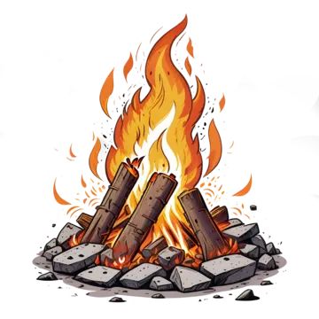 Fire Pit Drawing, Campfire Drawing, Painting Fire, Fire Png, Fall Stickers, Forest Drawing, Fire Drawing, Bonfire Party, Wooden Log