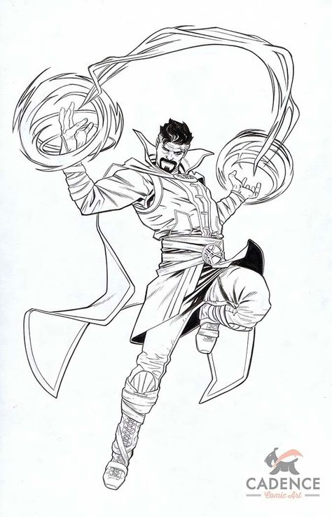 Comic Doctor Strange, Doctor Strange Sketch, Doctor Strange Drawing, Bruce Timm Art, Doctor Strange Comic, Deadpool Drawing, Doctor Strange Art, Left Arm Tattoos, Predator Alien Art