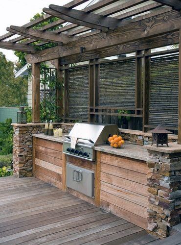 Top 50 Best Built In Grill Ideas - Outdoor Cooking Space Designs Rustic Outdoor Kitchen, Ideas Terraza, Rustic Outdoor Kitchens, Outdoor Kitchen Countertops, Outdoor Kitchen Bars, Rayong, Outdoor Kitchen Ideas, Outdoor Kitchen Appliances, Backyard Kitchen