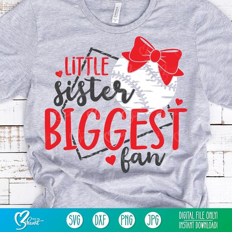 Baseball Shirts Sister, Baseball Shirts For Sisters, Baseball Sister Shirts Vinyl, Tball Sister Shirts, Little Sister Baseball Shirt Ideas, Sister Baseball Shirt Ideas, Softball Sister Shirts, Baseball Sister Svg, Baseball Sister Shirts