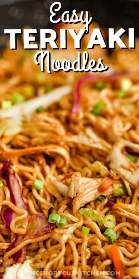 Quick Teriyaki Noodles Recipe Teriyaki Chicken Stir Fry With Noodles, Teriyaki Noodles Recipe, Ramen Coleslaw, Stir Fry Dinner, Teriyaki Chicken Noodles, Teriyaki Noodles, Pollo Teriyaki, Recipe With Chicken, Easy Teriyaki Chicken