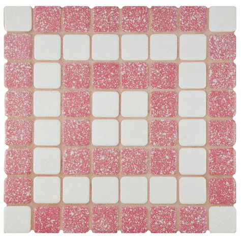 EliteTile Minerva 1.3" x 1.3" Porcelain Mosaic Tile in Flamingo & Reviews | Wayfair Affinity Tile, Square Mosaic Tile, Mosaic Floor Tile, Best Floor Tiles, Merola Tile, Porcelain Mosaic Tile, Market Square, Modern Tiles, Marble Look Tile