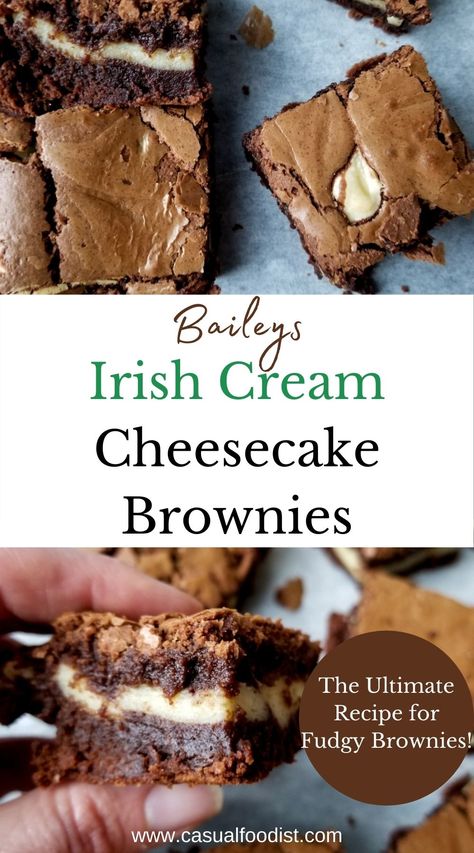 Brownies With Baileys Irish Cream, Irish Cream Brownies Easy, Baileys Irish Cream Desserts, Bailey Dessert Recipes, Baileys Brownies Recipe, Baileys Dessert Recipes Easy, Bailey’s Irish Cream Recipes, Cream Cheese Brownies From Scratch, Baileys Dessert Recipes