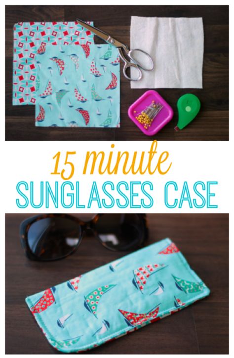 Eyeglass Cases Pattern Free, Diy Fabric Scrap Projects, Glasses Cases To Sew, Diy Sunglasses Case, Fabric Scrap Projects, Syprosjekter For Nybegynnere, Glass Cases, Pool Bag, Sew Projects