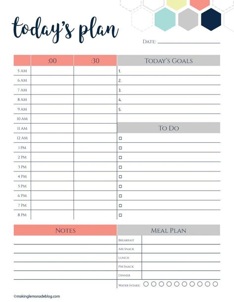 Printable To Do List You Can Print For Free | Eighteen25 Day Schedule Template, Bullet Journal Meal Plan, Free Printable Daily Planner, Free Weekly Planner Templates, Printable Day Planner, Daily Calendar Template, Daily Schedule Printable, Day Planner Template, Planning Sheet