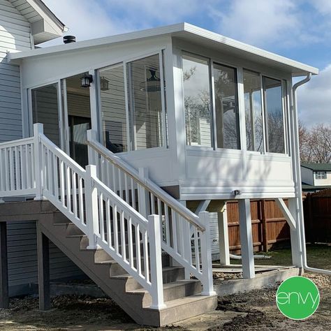 4 Season Porch Addition, Raised Ranch Sunroom Addition, Raised Three Season Room, Raised Sunroom Addition, Elevated Sunroom Addition, Deck Into Sunroom, Sunroom Addition Enclosed Patio, 4 Season Room Addition, Sunroom Deck