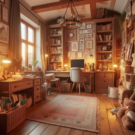 Living a cozy cottage life 😍🌿 Made with AI #homedecoration #homeinspiration #cluttercore #cottage #cottagecore #cottagedecor #cottagevibes #ai #aiinterior #aiart #rusticdecor #summer #summervibes Cottagecore Furniture, Cottage Core Office, 3d Reference, Cozy Cottagecore, Cottage Life, House Things, Cozy Cottage, Dream Bedroom, Office Ideas