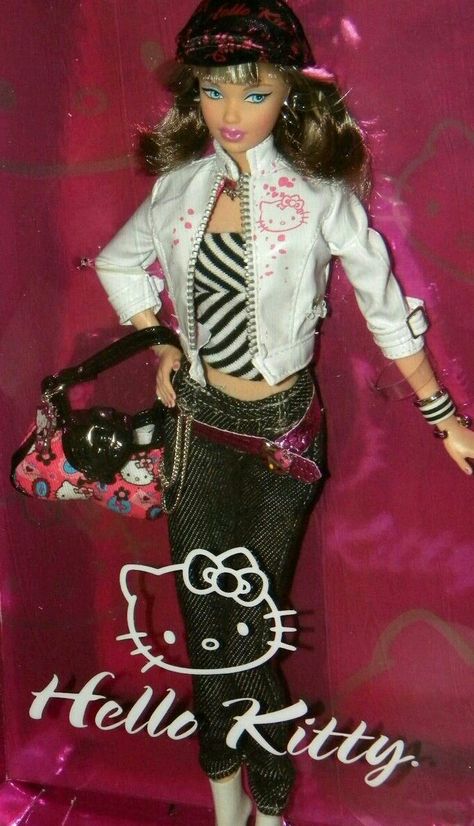 Hello Kitty Barbie Doll 2007 Barbie Collector Pink Label Barbie Funny, Barbie 2000, Barbie Halloween, Barbie Family, Kitty Stuff, Dream Doll, Hello Kitty Pictures, Barbie I, Bratz Doll