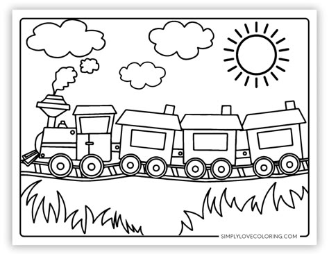 Free train coloring pages are great for educational activities for kids, crafts, road trips, and more. Also, get great ideas on fun ways to turn them into a learning experience. Train Art And Craft, Transportation Activity For Preschool, How To Draw A Train, Train Crafts For Kids, Train Coloring Pages Free Printable, Transportation Drawing, Vehicle Coloring Pages, Transportation Coloring Pages, Train Craft