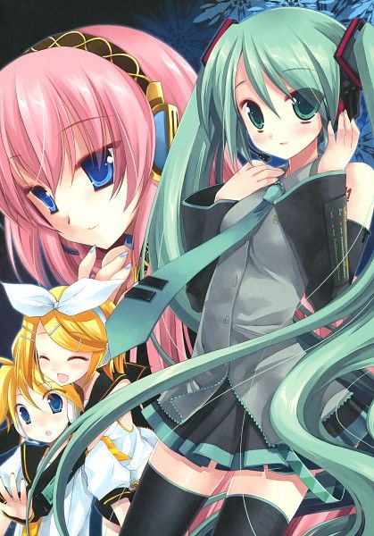 Miku, Luka, Len, and Rin 2000s Art, Miku Hatsune Vocaloid, Moe Anime, Vocaloid Characters, Old Anime, Pics Art, Hatsune Miku, Anime Style, Vocaloid