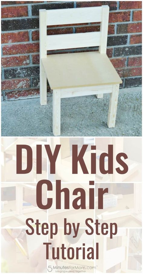 DIY Kids Chair - How To Build A Kids Chair For Beginners Diy Kids Chair, Kids Woodworking Projects, Diy Kids Table, Wooden Chair Plans, Diy Kids Furniture, Wood Projects For Kids, Woodworking Kits, Kids Chair, Wood Projects For Beginners