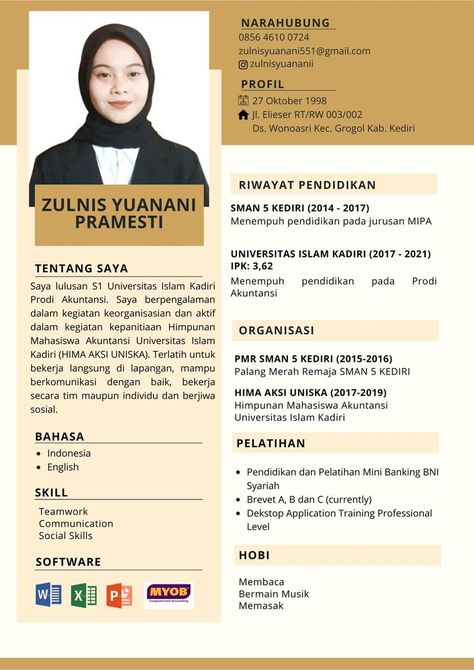 Jasa Desain CV Kreatif Cv Design Template Free, Creative Cv Template, Cv Design Template, College Student Hacks, School Study Ideas, Cv Examples, Creative Cv, Computer Basic, Professional Cv