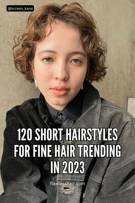 Short curly hairstyle for fine hair – one of the trendy options among the 120 short hairstyles for fine hair in 2023. Fine Curly Hair Cuts, Trending Short Hairstyles, Short Haircuts Fine Hair, Fine Hair Cuts, Trending In 2023, Short Hairstyles For Fine Hair, Hairstyles For Fine Hair, Fine Curly Hair, Bob Haircut Curly