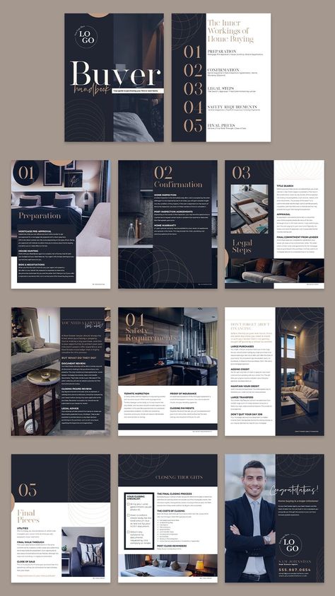 Financial Documents Design, Brokerage Office Design, Real Estate Proposal Template, Real Estate Agent Portfolio, Work Book Ideas, Seller Guide Real Estate, Sales Template Design, Buyer Guide Real Estate, Real Estate Sellers Guide