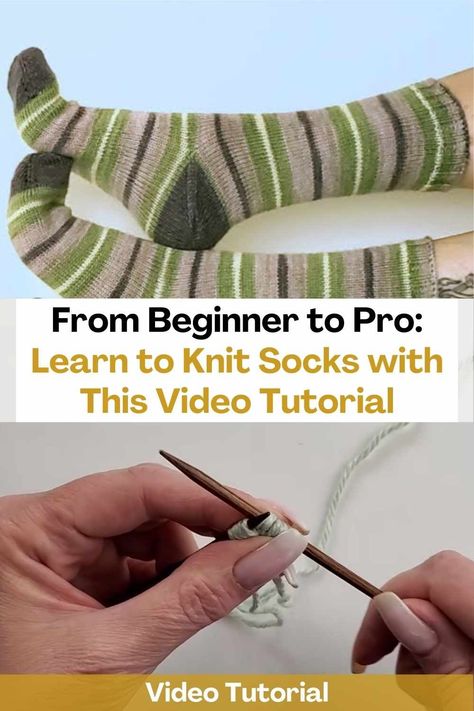 Knitting socks can seem like a daunting task, but with the help of a step-by-step video tutorial, you can master this challenging but rewarding knitting project. The creator of this tutorial will guide you through each step of the process, teaching you how to make beautiful socks that look and feel incredible. By watching this tutorial, you'll learn how to cast on, knit in the round, turn a heel, and more. The detailed instructions will ensure that you create a perfect fit for your socks... Knitting Socks Tutorial Videos, Knit Socks Tutorial, How To Knit Socks, How To Make Socks, Toe Up Socks, Tutorial Knitting, Learn To Knit, Stylish Socks, Learn How To Knit