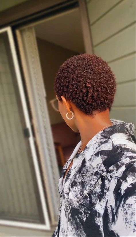 Brown Twa, Dyed Twa, Afro Hair Dye, Big Chop Natural Hair, Hair Ideas For Women, Natural Hair Twa, Short Dyed Hair, Short Hair Designs, Short Natural Curly Hair